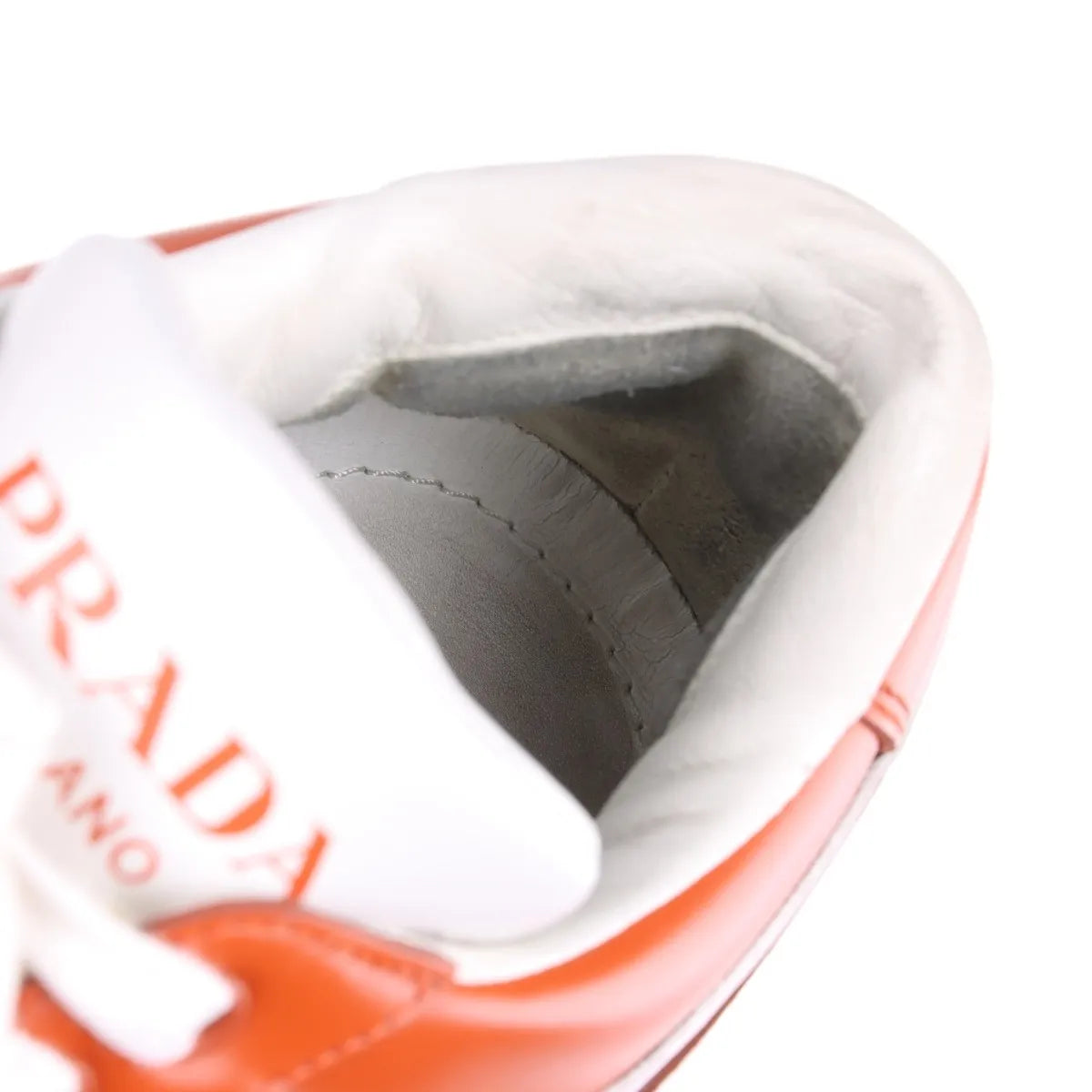 Prada Downtown Leather Sneaker Brown x White