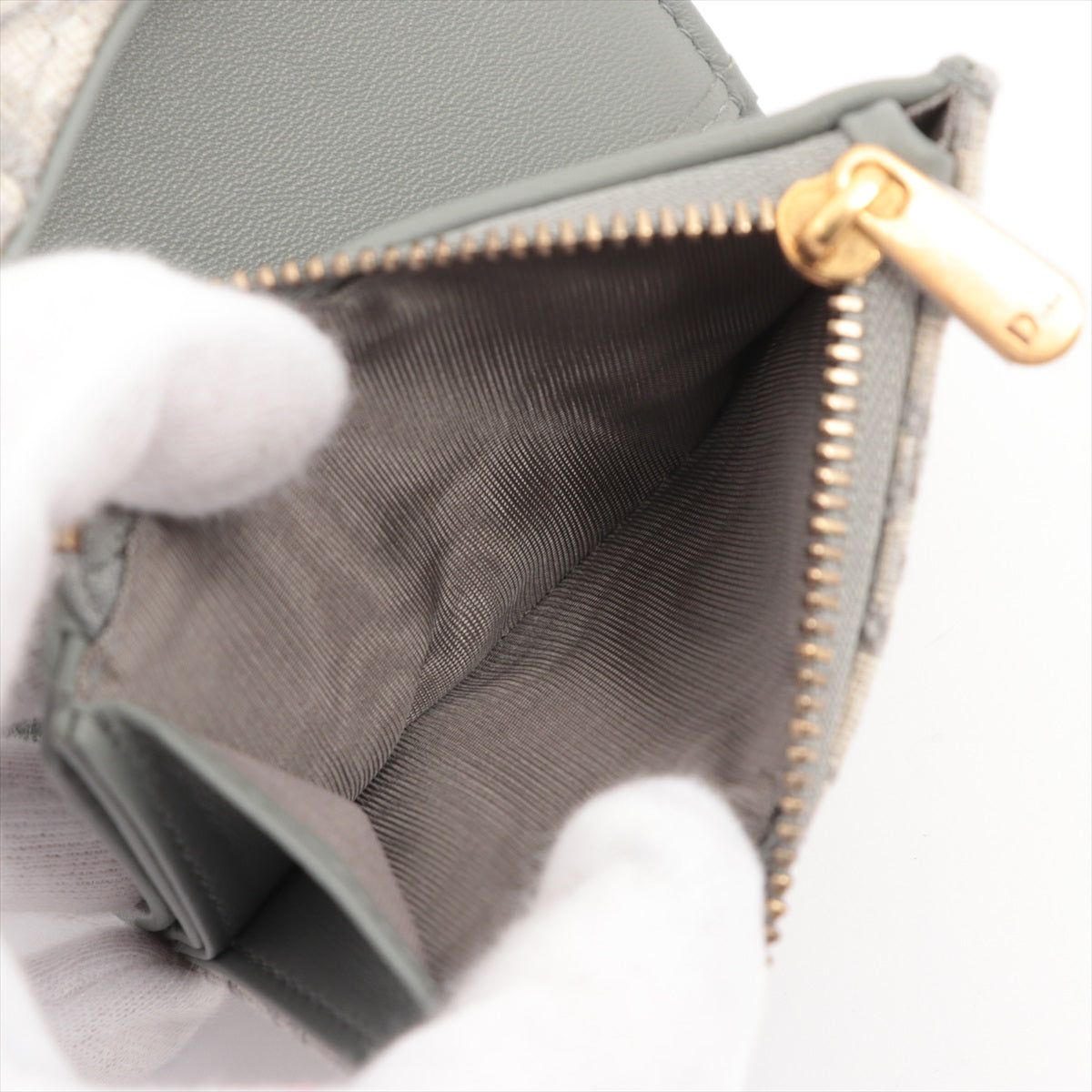 Christian Dior Gray Dior Oblique Jacquard Medium Saddle Wallet [Clearance Sale]