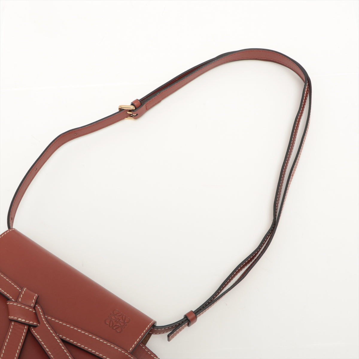 Loewe Brown Grained Leather Mini Gate Dual Bag [Clearance Sale]