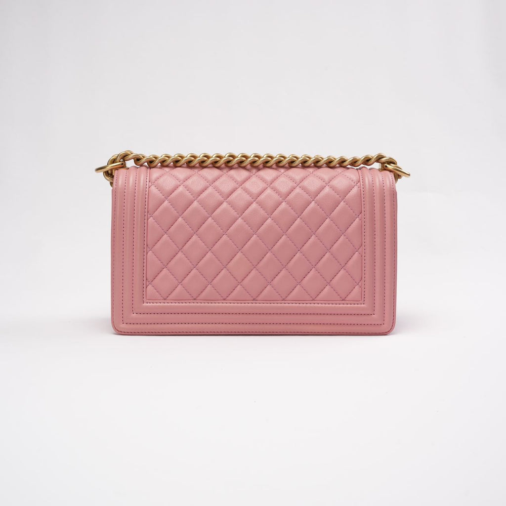 Chanel Medium Boy Flap Lambskin Pink 2018