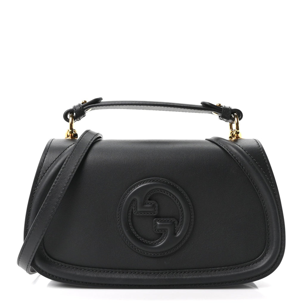 Roxy Calfskin Medium Blondie Top Handle Bag Black