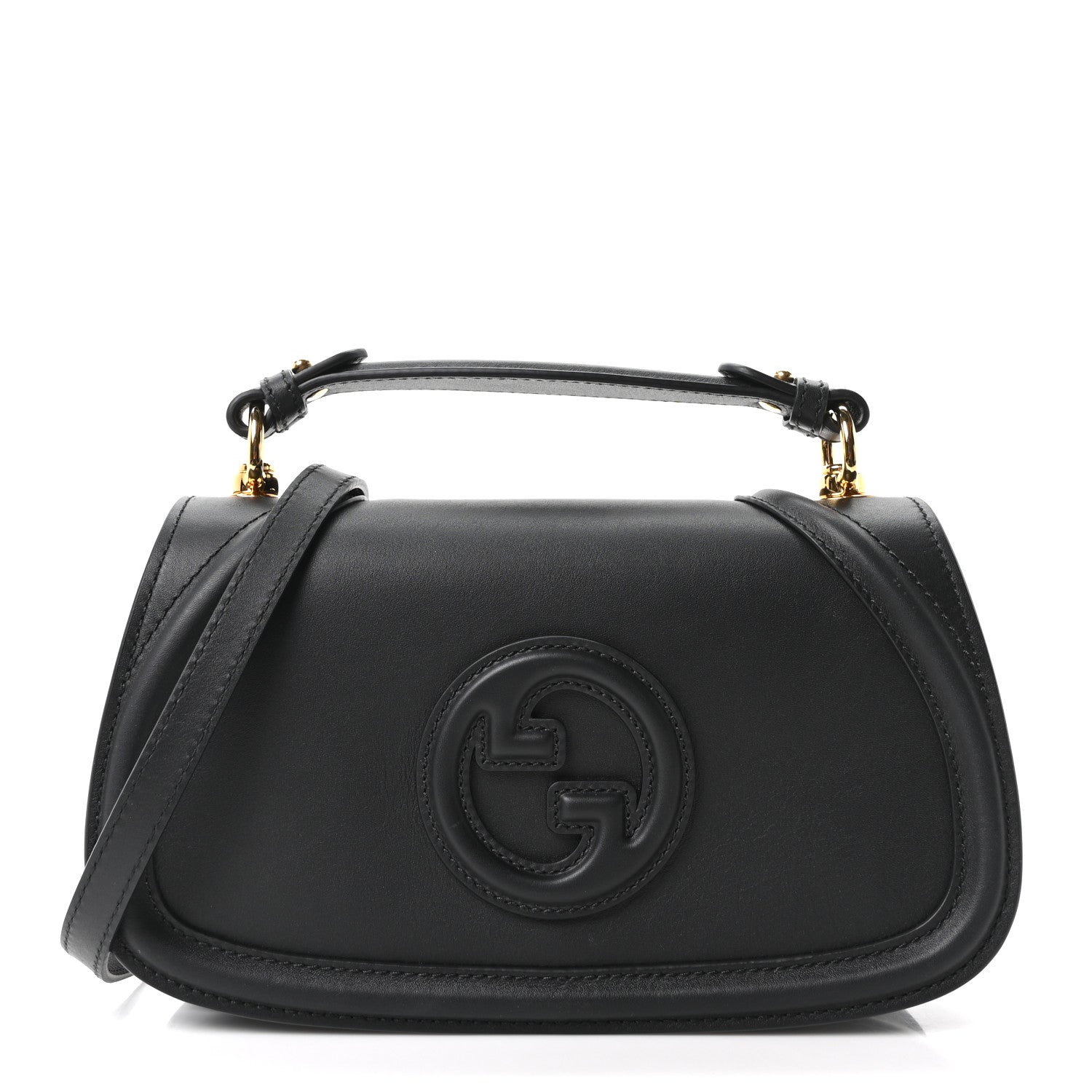 Roxy Calfskin Medium Blondie Top Handle Bag Black