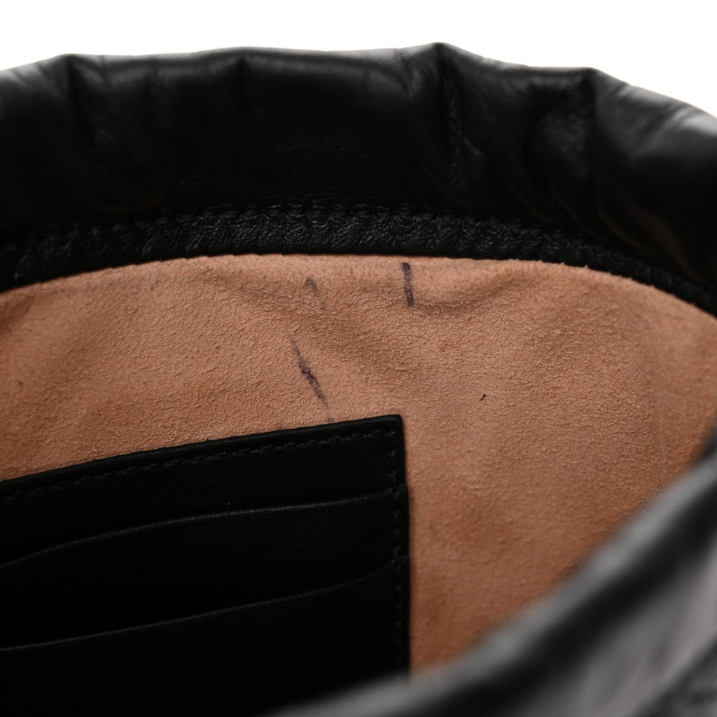 Calfskin Matelasse Mini GG Marmont 2.0 Bucket Bag Black