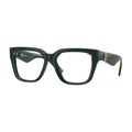 Burberry Eyeglasses Square Full Rim, Green Frame and Clear Demo Lenses Lens BE24034038