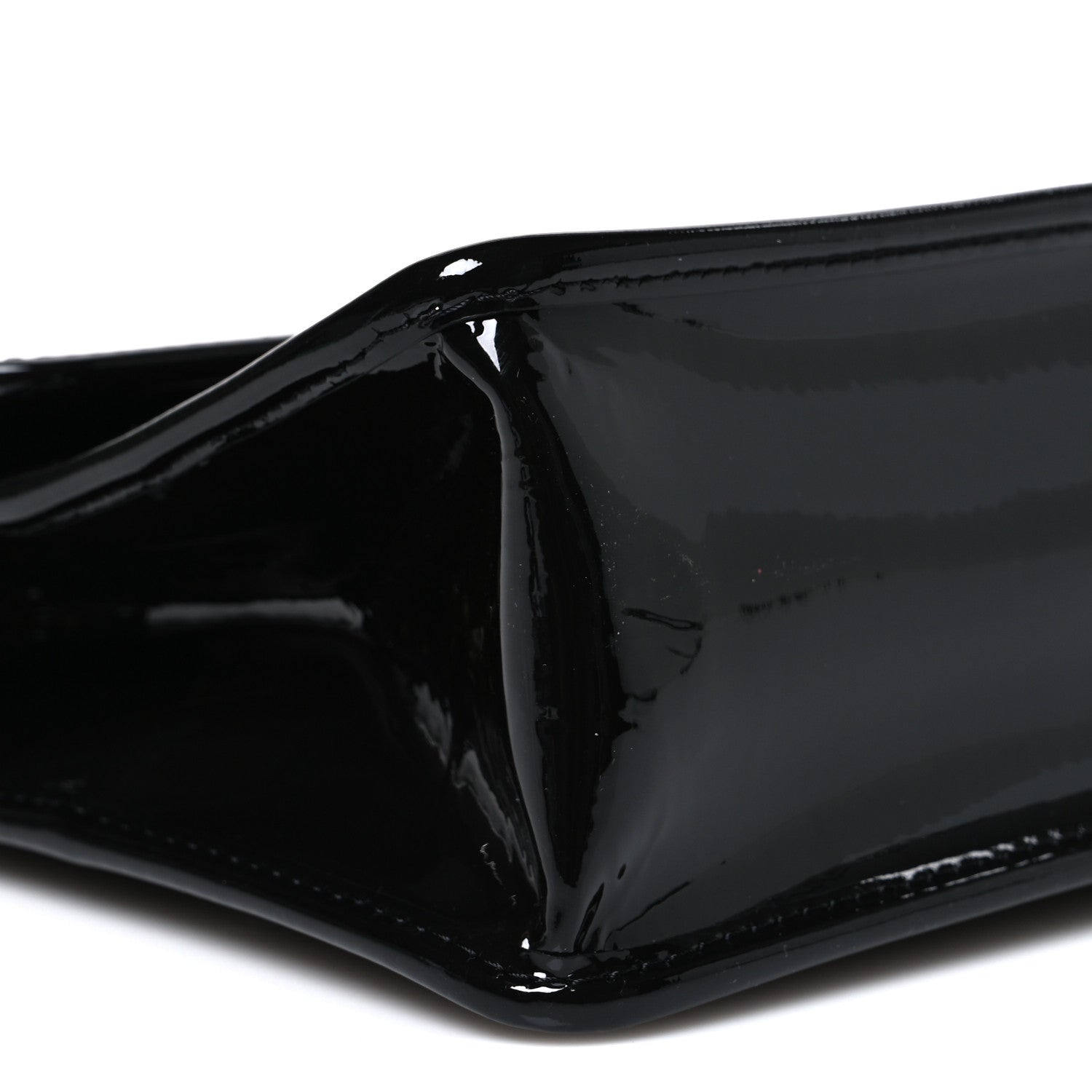 Patent Quilted Mini Graphic Catch Flap Black