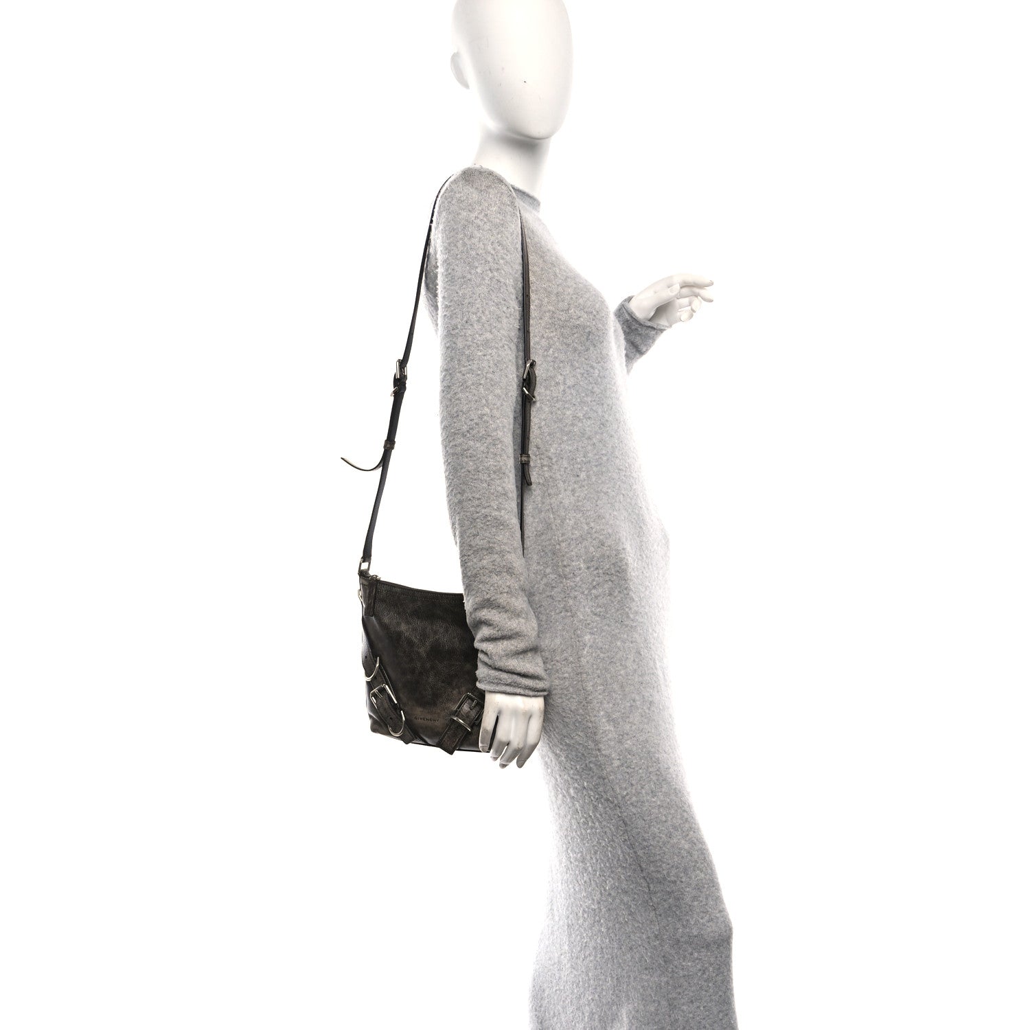Lambskin Crackled Vintage Calfskin Small Voyou Crossbody Bag Brown