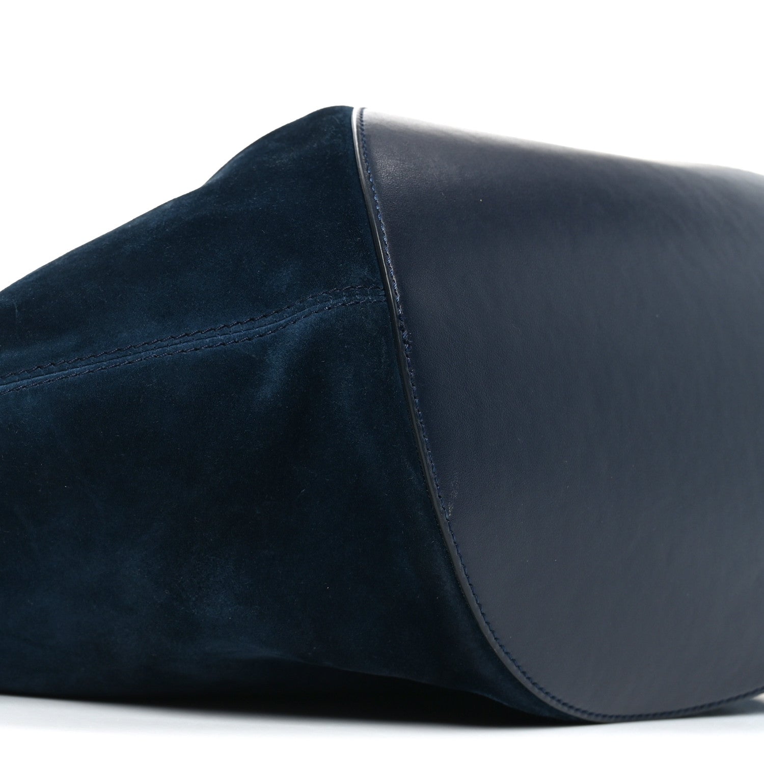 Suede Calfskin Medium Lotus Tote Midnight
