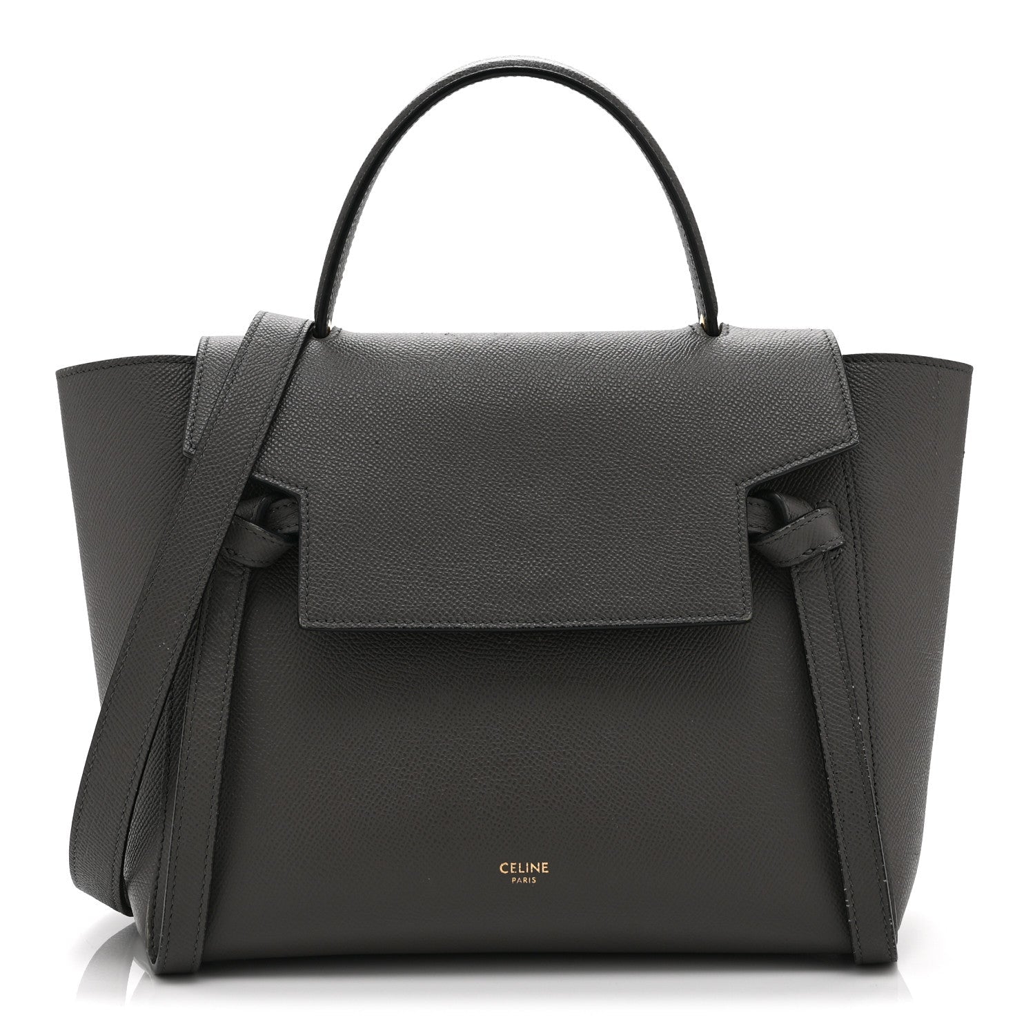 Baby Grained Calfskin Micro Belt Bag Grey