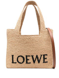 Loewe Women Medium Loewe Font Raffia Tote