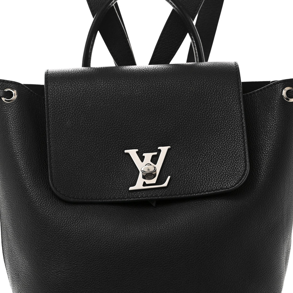 Calfskin Lockme Backpack Black