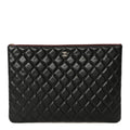 Caviar Quilted Large Cosmetic Case Black