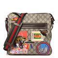 Soft GG Supreme Monogram Courrier Web Medium Flat Messenger Bag Beige New Acero Multicolor