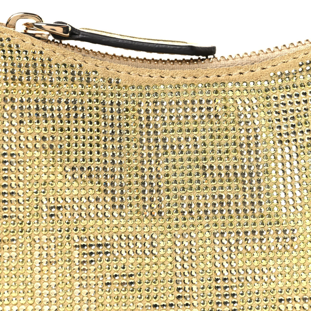 Crystal Vitello Laminato Suede FF Nano Fendigraphy Hobo Charm Platino