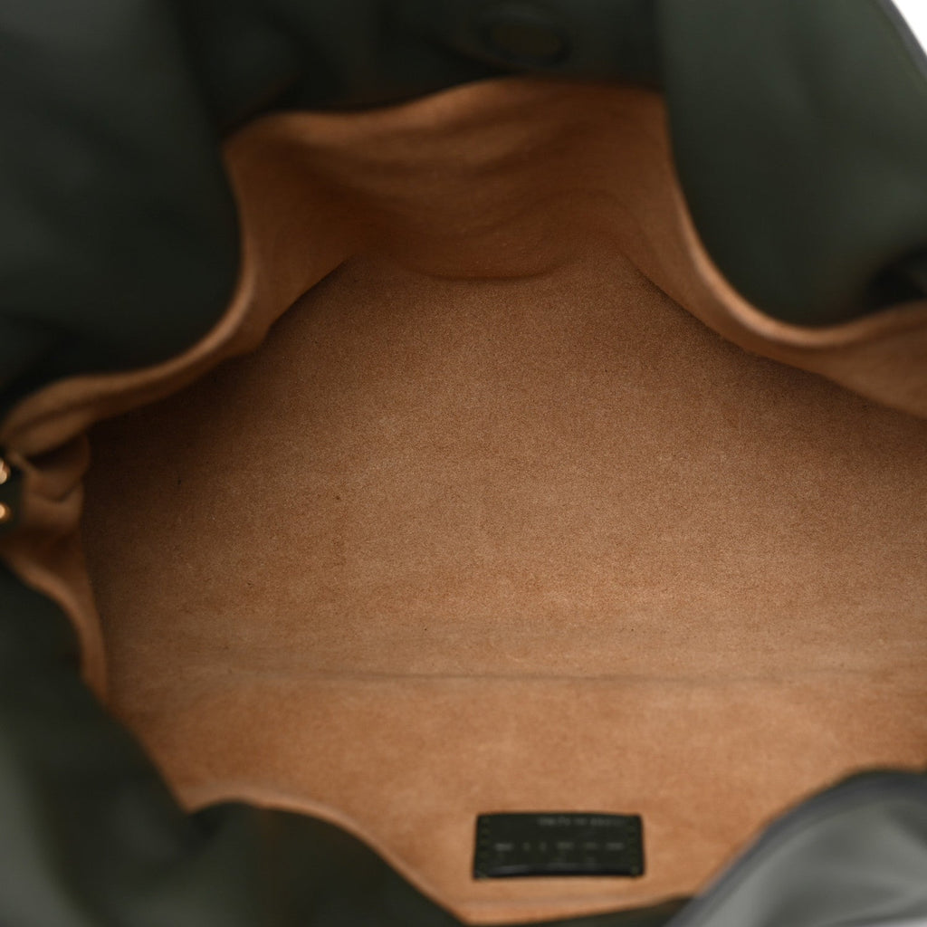 Calfskin Flamenco Knot Clutch Vintage Khaki