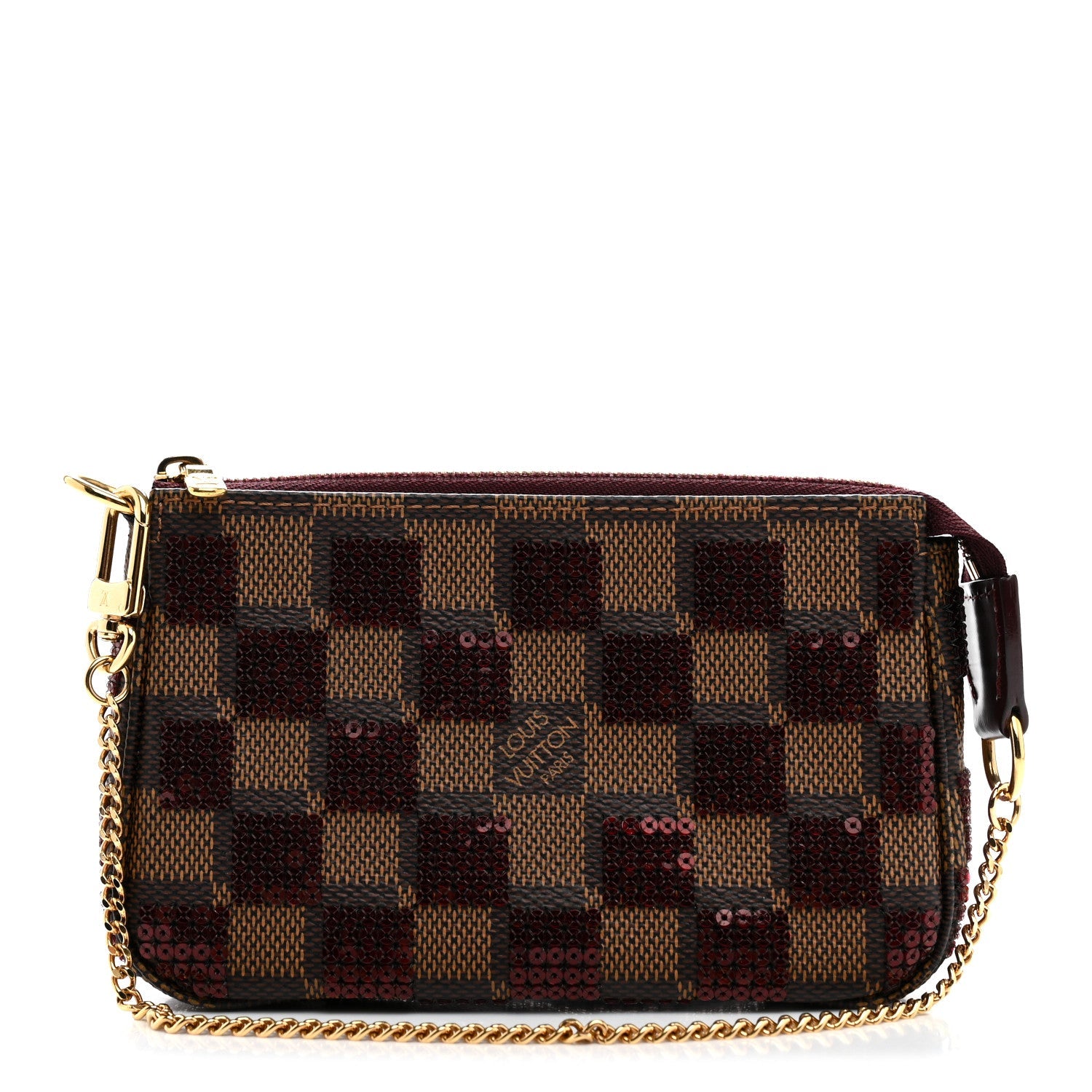 Damier Paillettes Mini Pochette Accessories Red