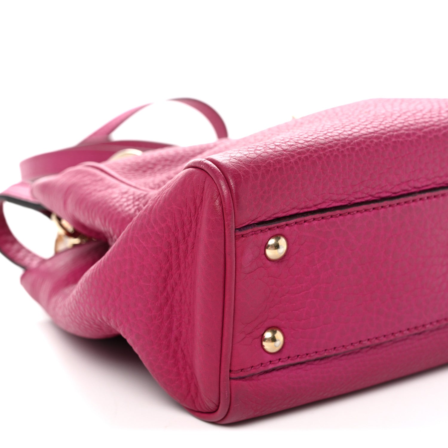 Calfskin Mini Bamboo Shopper Tote Bright Bougainvillea
