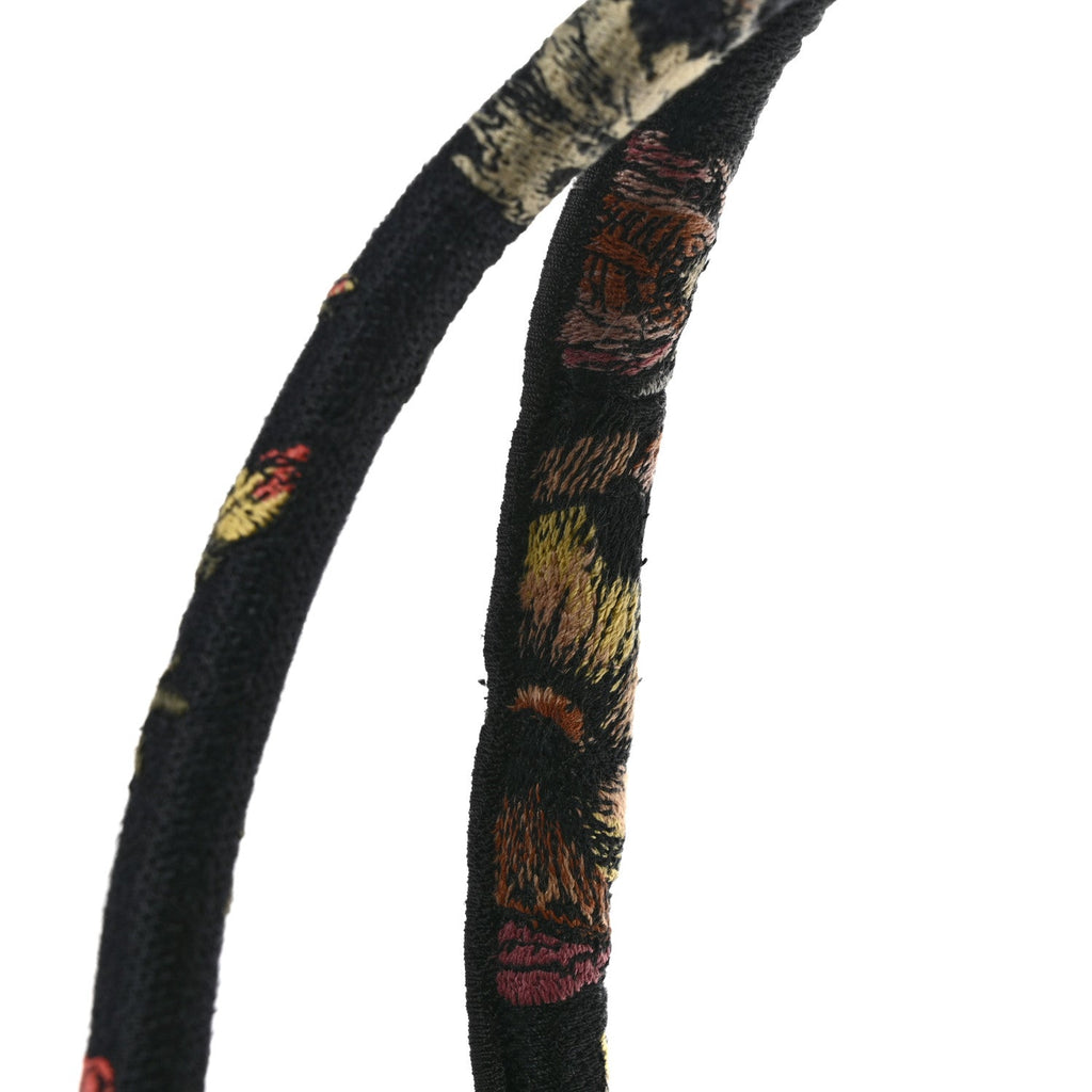 Canvas Jardin Botanique Embroidered Large Book Tote Black Multicolor