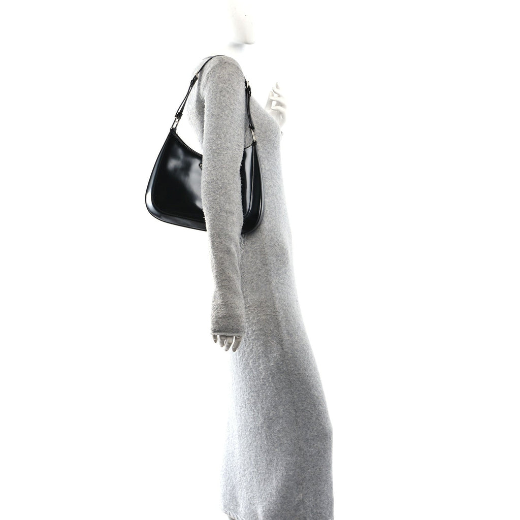 Spazzolato Large Cleo Adjustable Strap Shoulder Bag Black