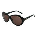 Tom Ford Sunglasses Oval Full Rim, Black Frame and Brown Lens TF020201J