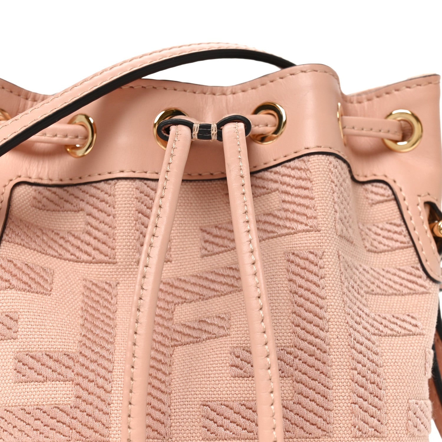 Canvas Nappa F is Fendi FF Embroidered Mini Mon Tresor Bucket Bag Baby Pink