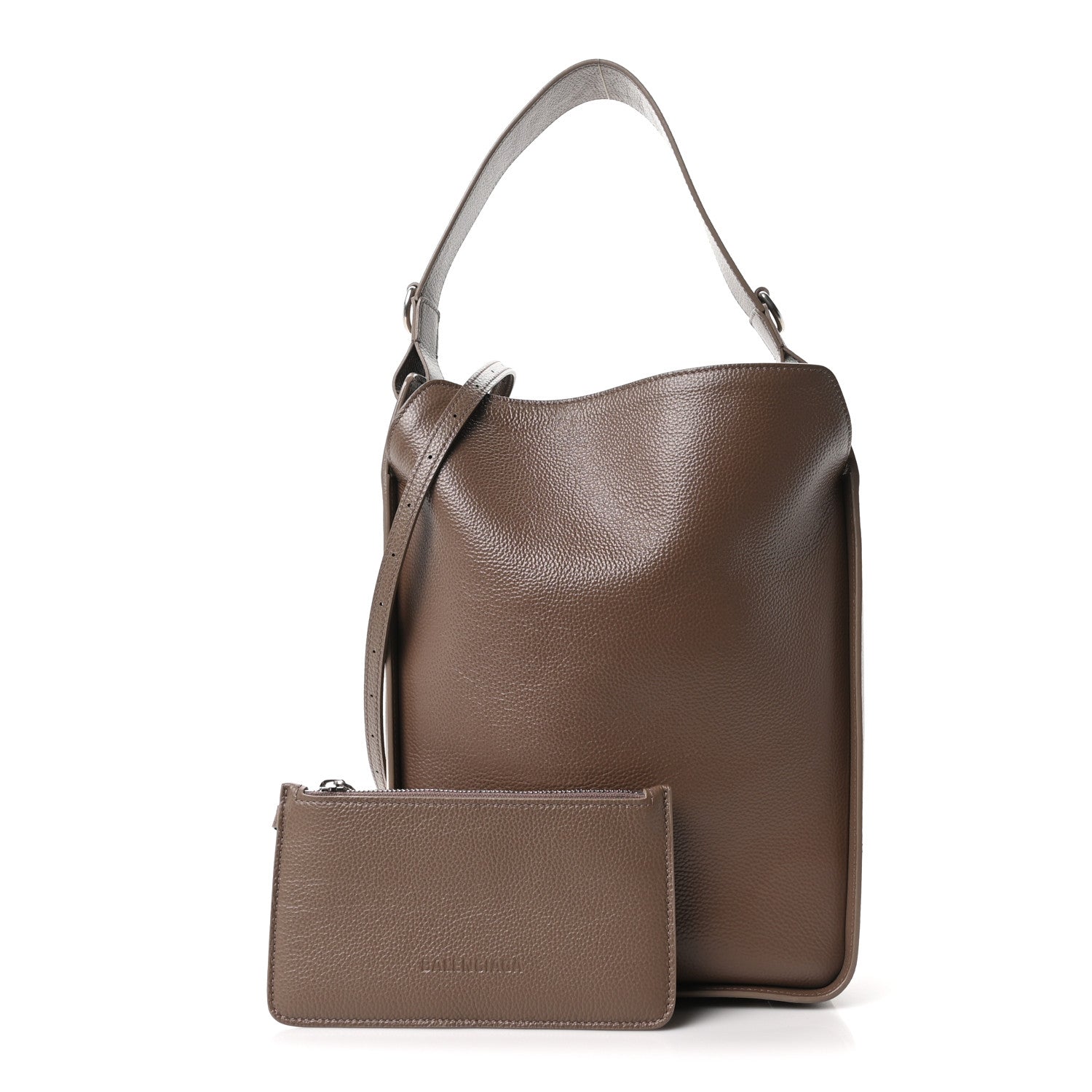 Calfskin Logo Embossed Small Tool 2.0 North-South Tote Mink Grey