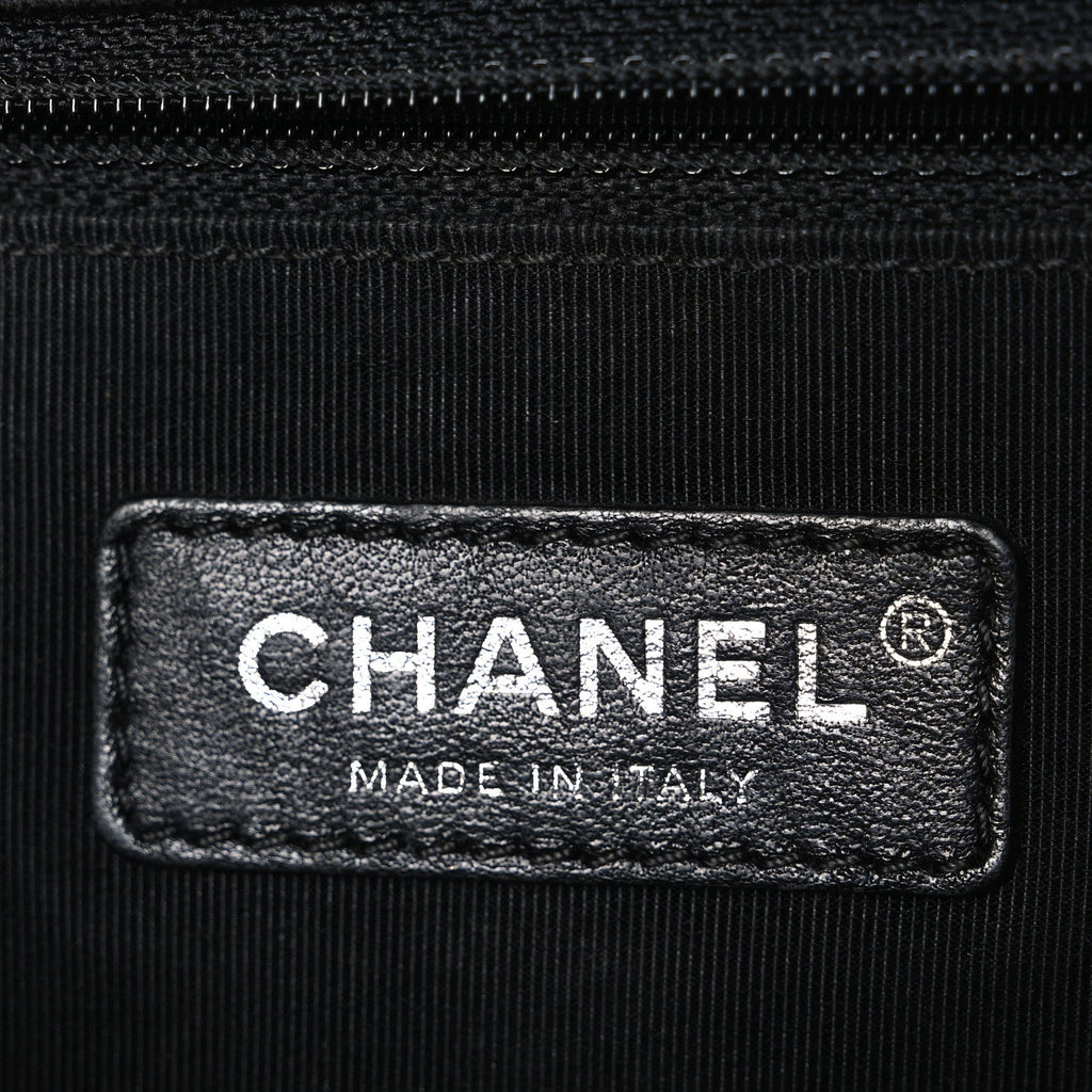 Lambskin Quilted Large Boy Flap Black