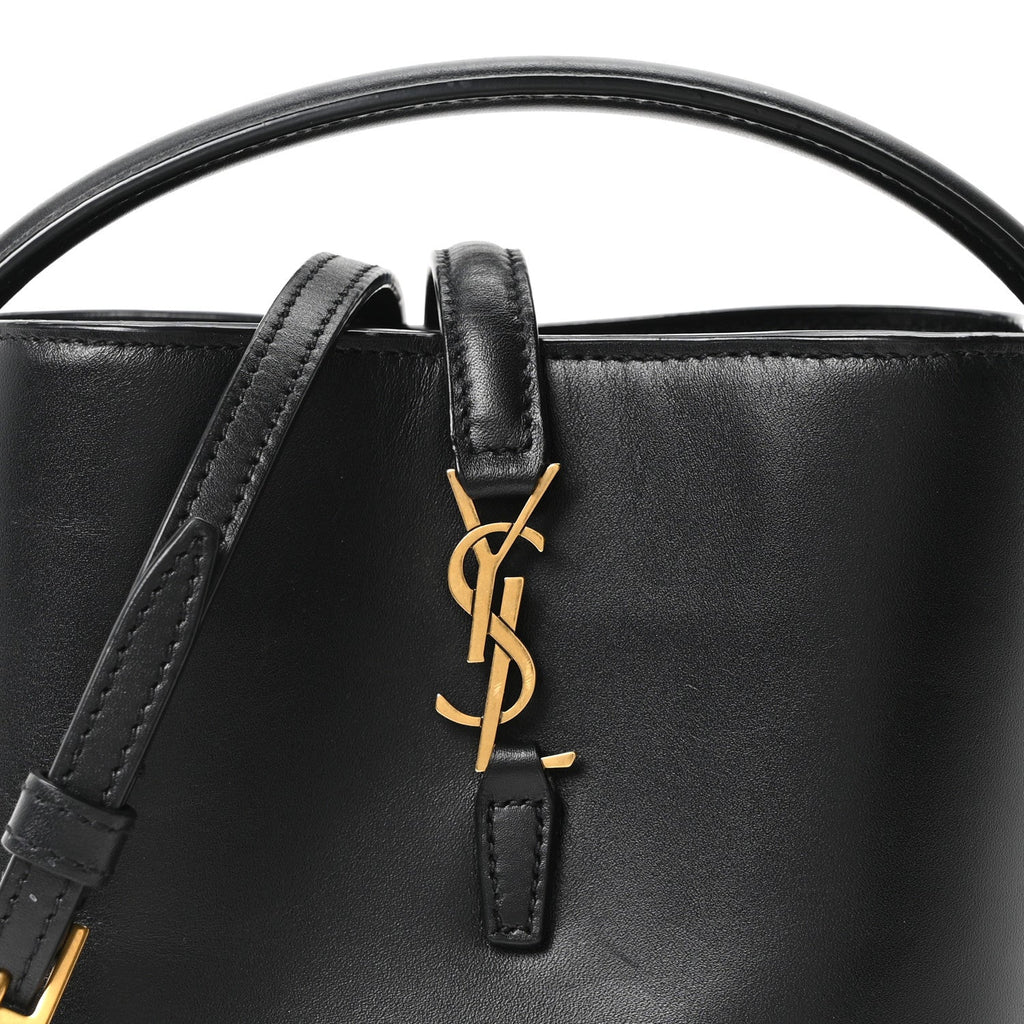 Shiny Calfskin Le 37 Mini Bucket Bag Black