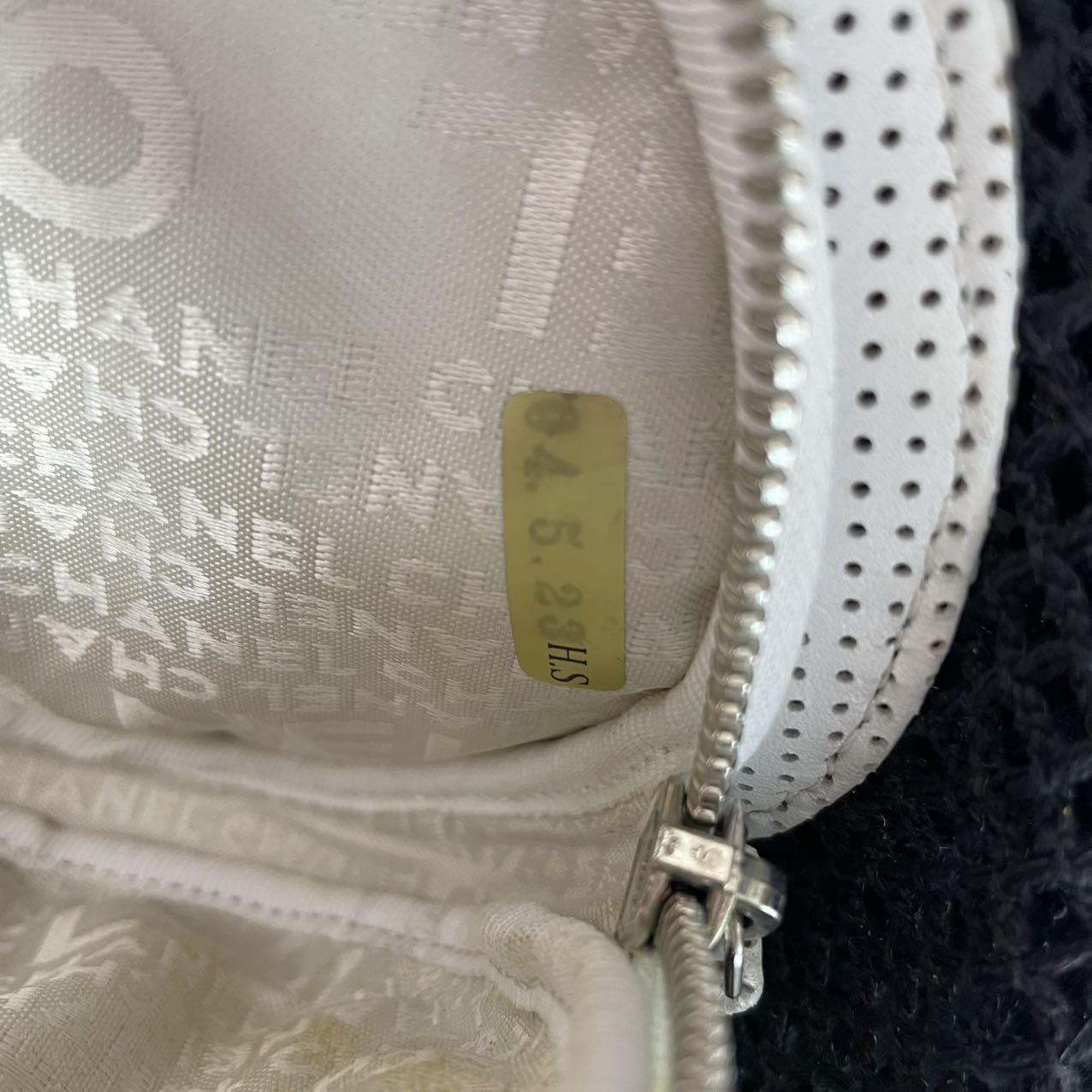 Chanel Vintage Tennis Shopper Tote Bag Black / White 2004