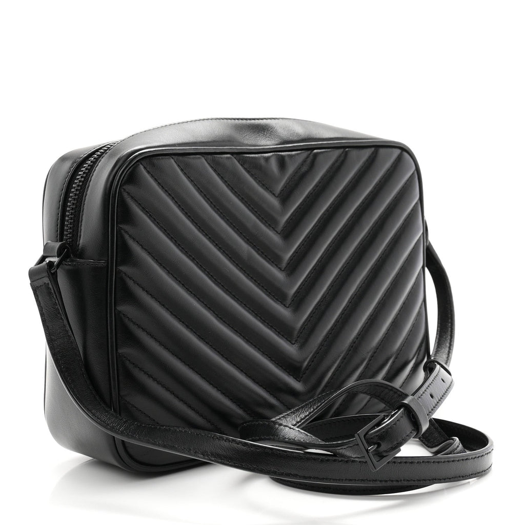 Calfskin Matelasse Monogram Monochrome Lou Camera Bag Black
