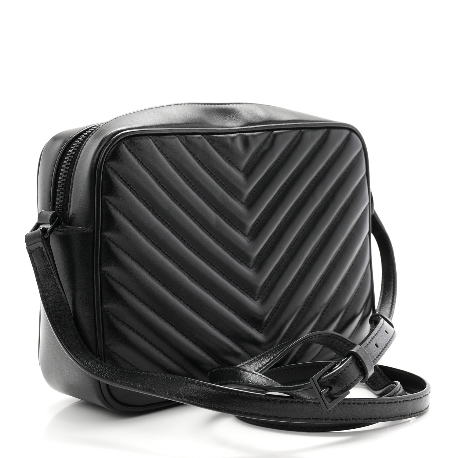 Calfskin Matelasse Monogram Monochrome Lou Camera Bag Black