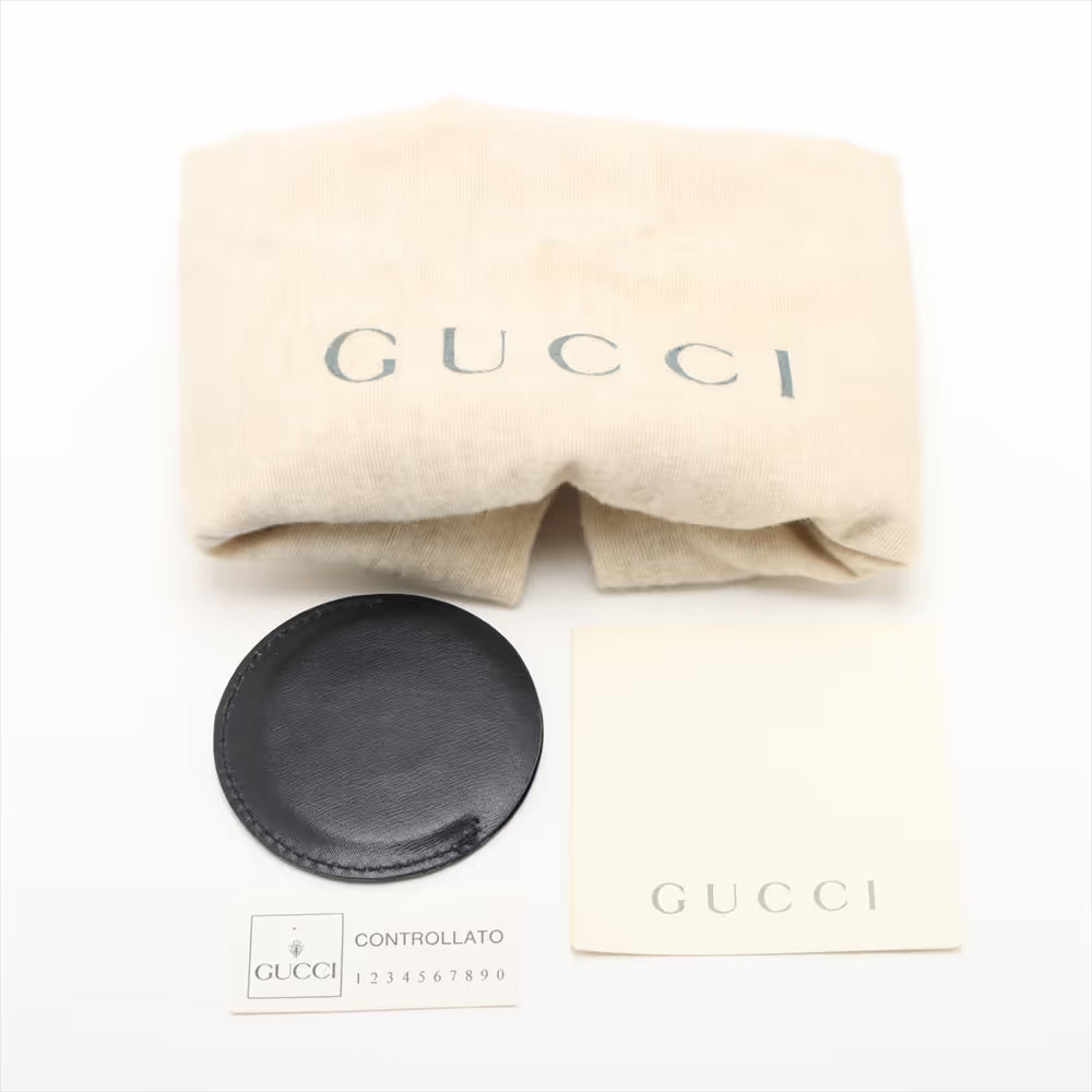 Gucci Bamboo Leather Two-Way Handbag Navy Blue