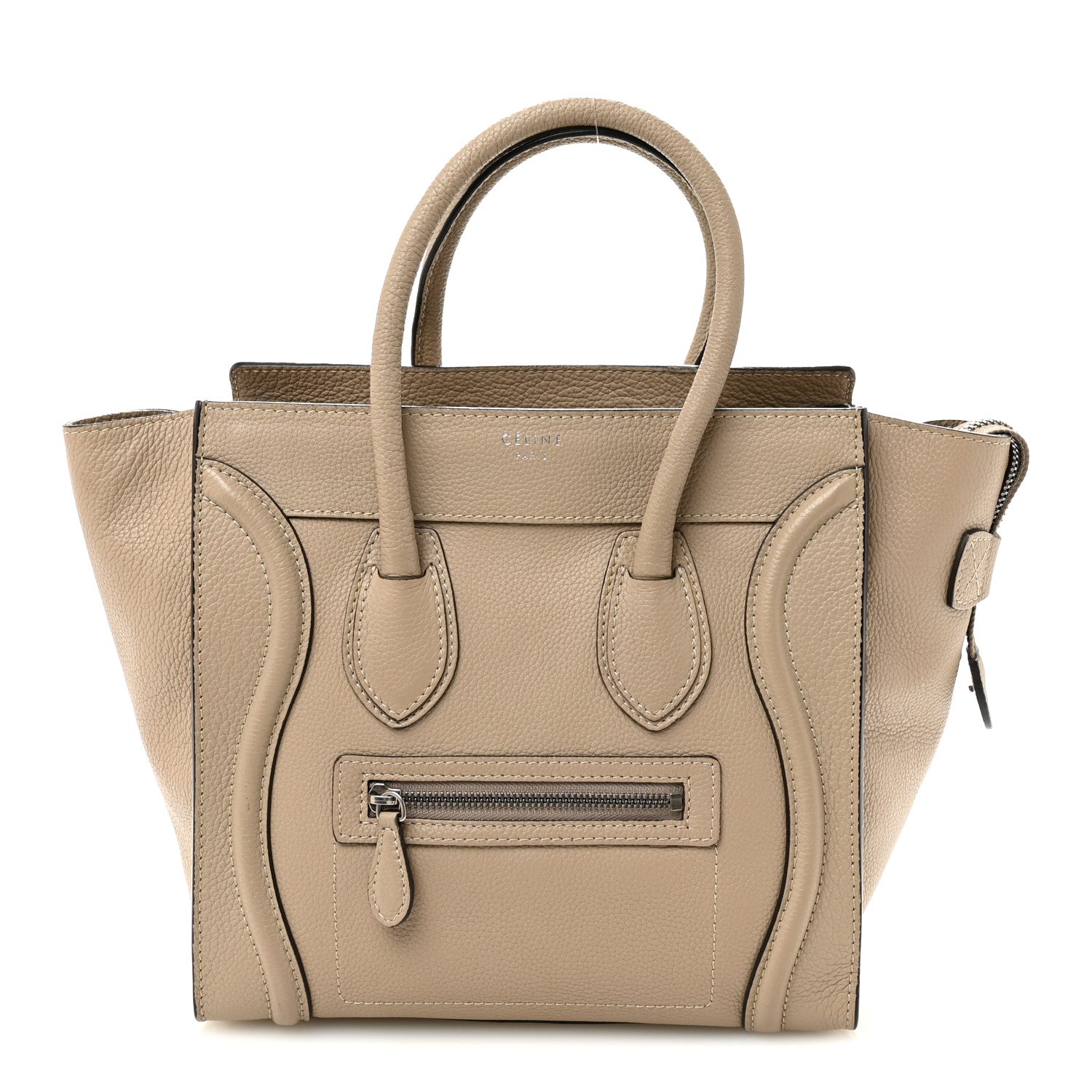Drummed Calfskin Micro Luggage Dune