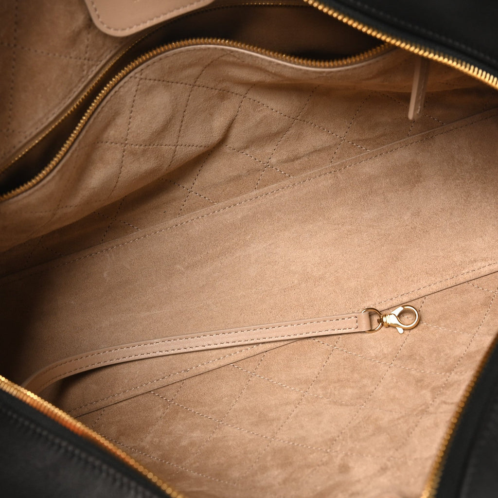 Calfskin Large Perfect Bowling Bag Black