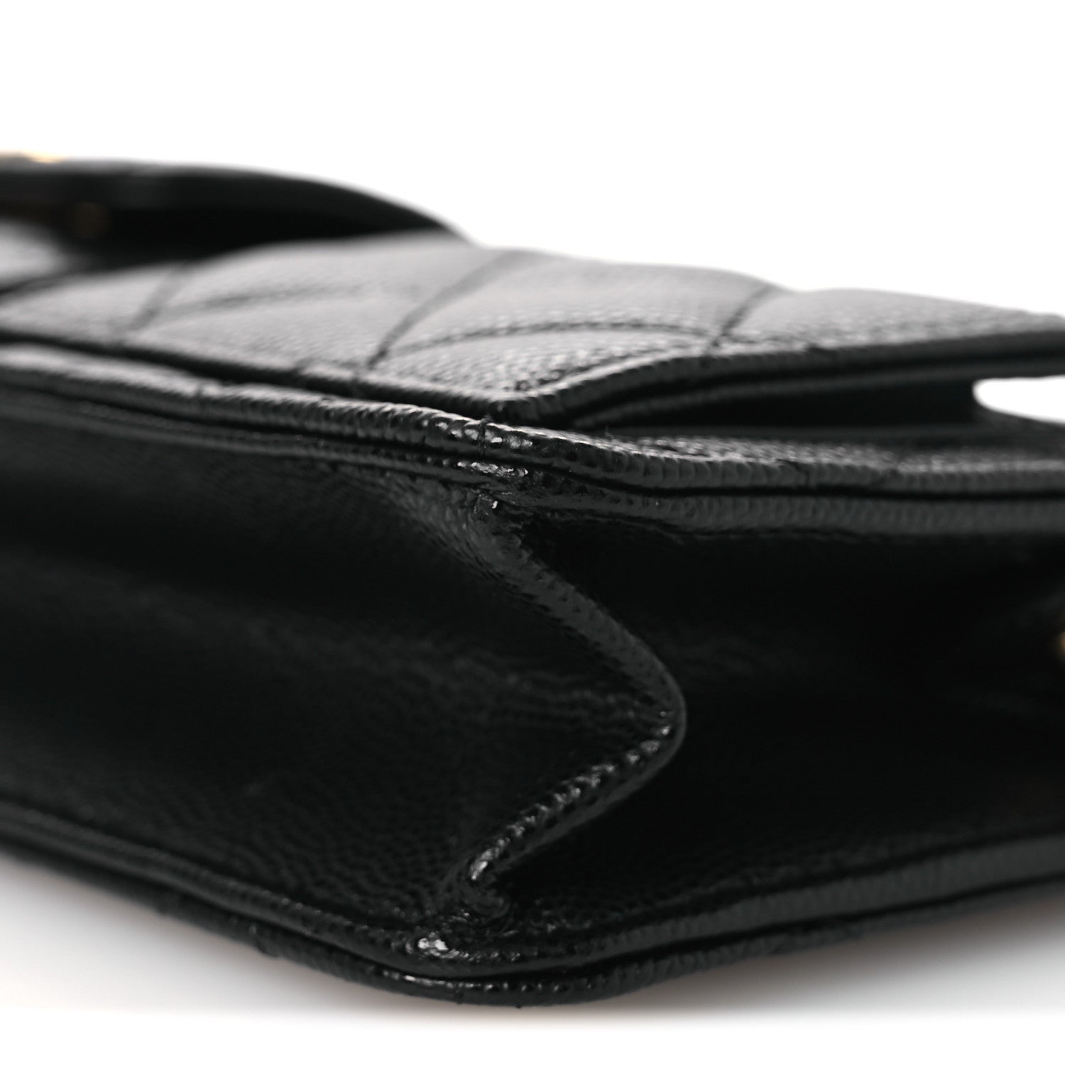 Caviar Quilted Polly Pocket Pouch Black