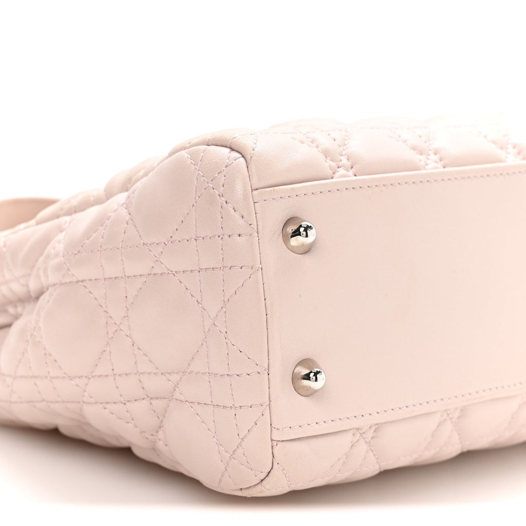 Lambskin Cannage Small Dior Soft Zipped Shopping Tote Light Pink