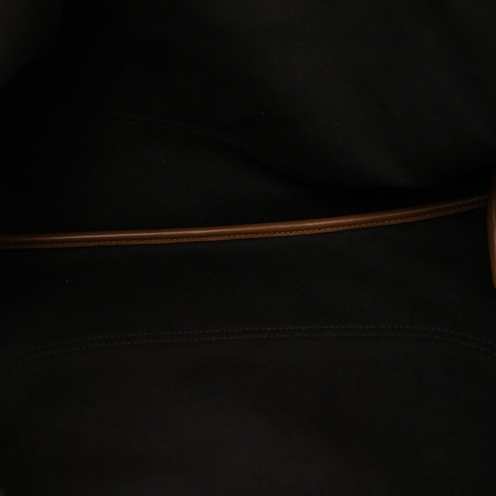 Suede Softbit Maxi Shoulder Bag Brown