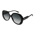 Chloe Sunglasses Oval Full Rim, Black Frame and Grey Gradient Lens CH0195S001