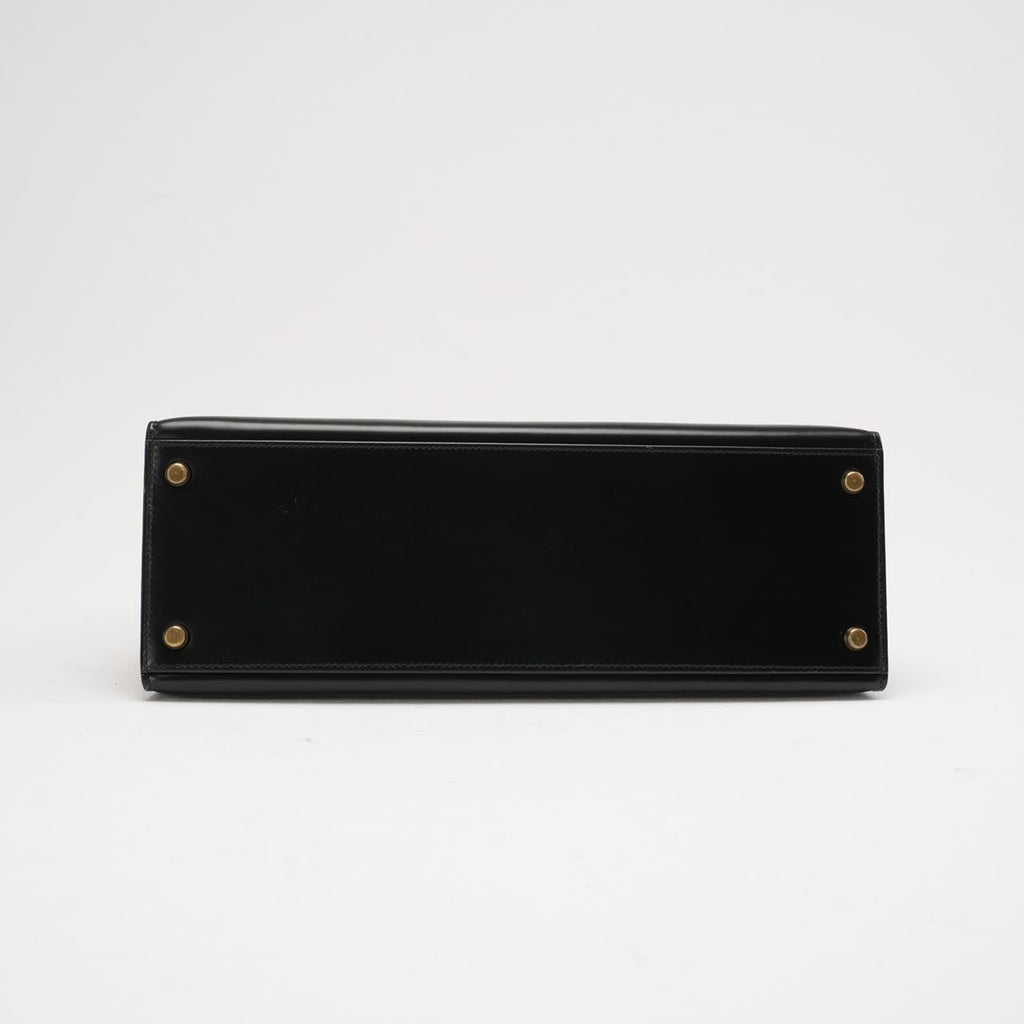 Hermès Vintage Black Kelly Sellier 32 Box Leather 1985