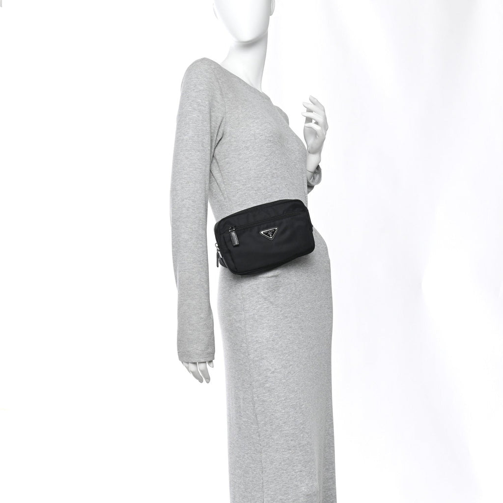 Re-Nylon Saffiano Belt Bag Black