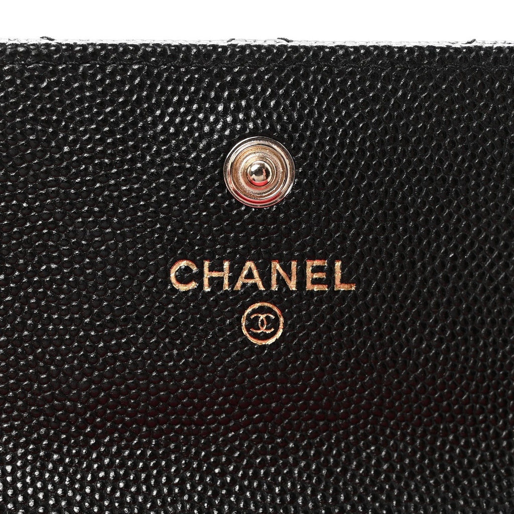 Caviar Metal Perforated Quilted CC Flap Card Holder Black