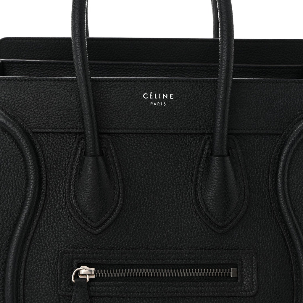 Drummed Calfskin Micro Luggage Black