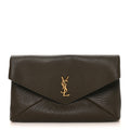 Grained Lambskin Large Cassandre Envelope Pouch Light Musk