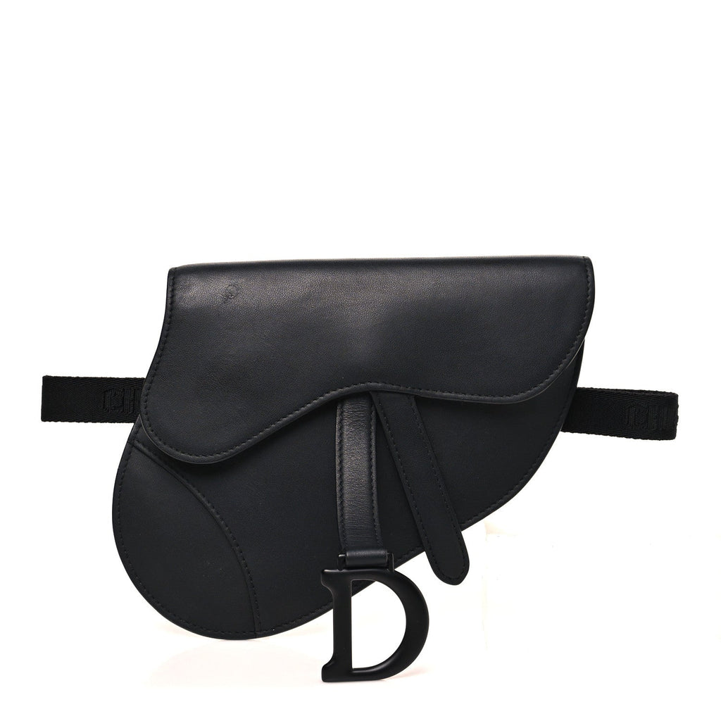 Ultra Matte Calfskin Saddle Belt Bag Black