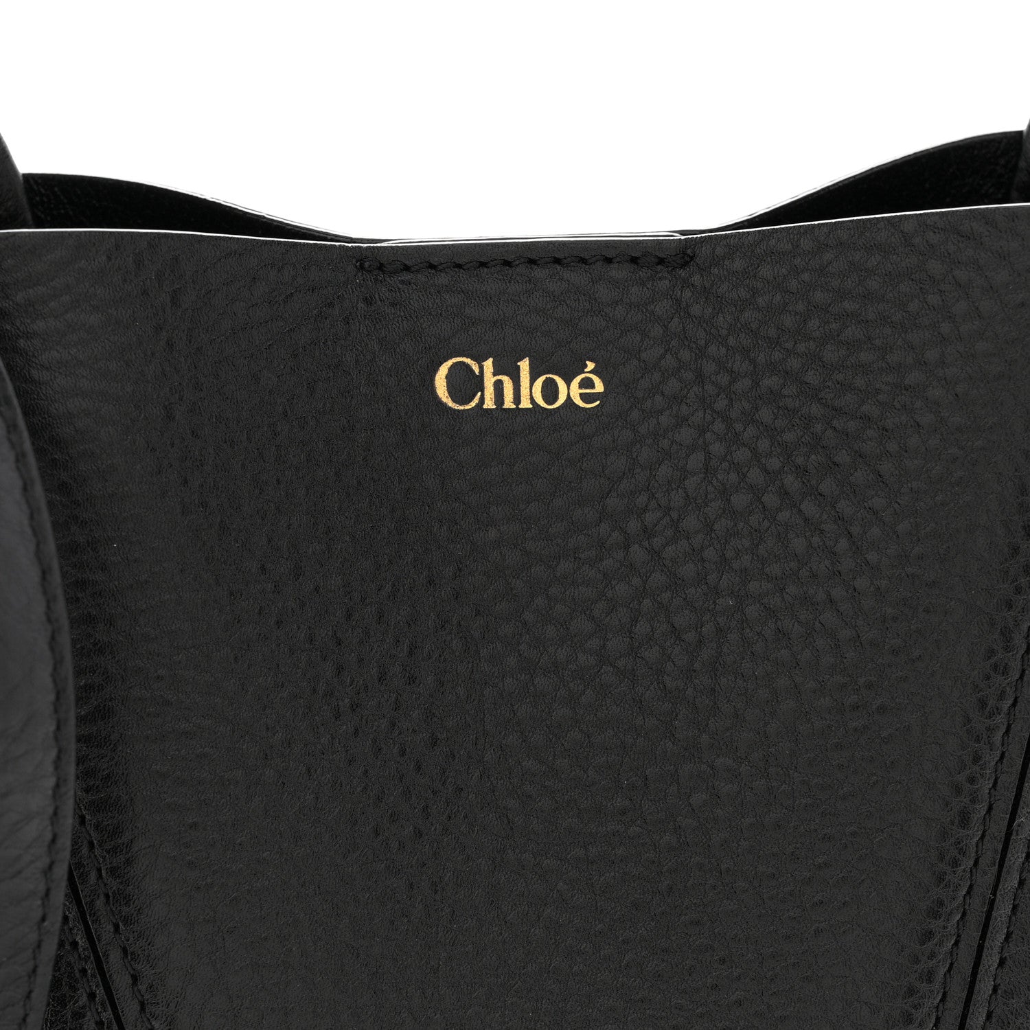 Grained Calfskin Small Spin Tote Black