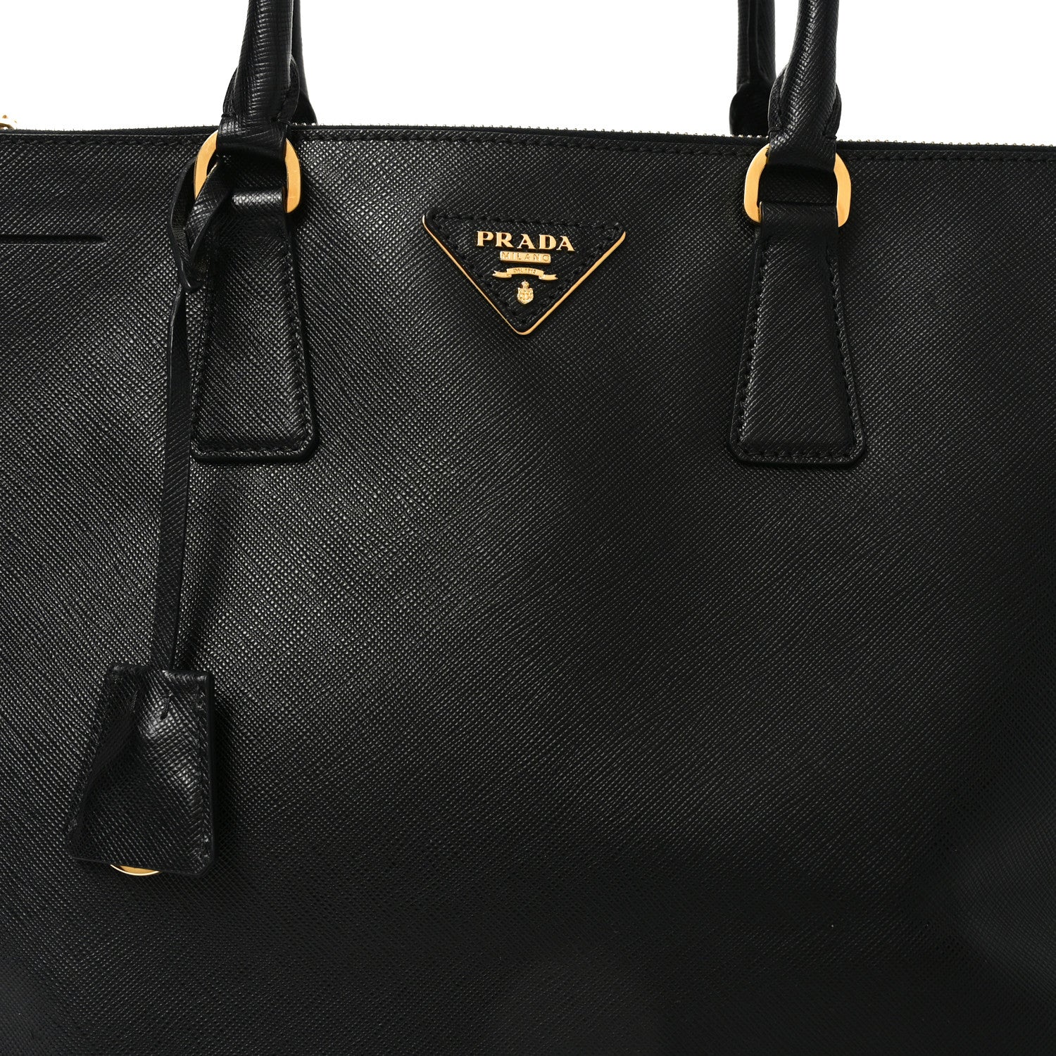 Saffiano Lux Large Galleria Double Zip Tote Black