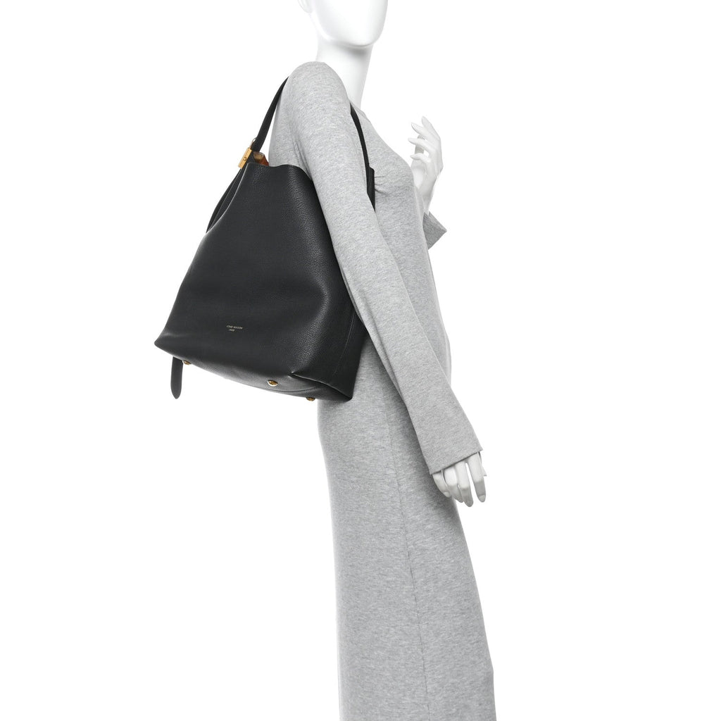 Grained Calfskin Low Key Hobo MM Black