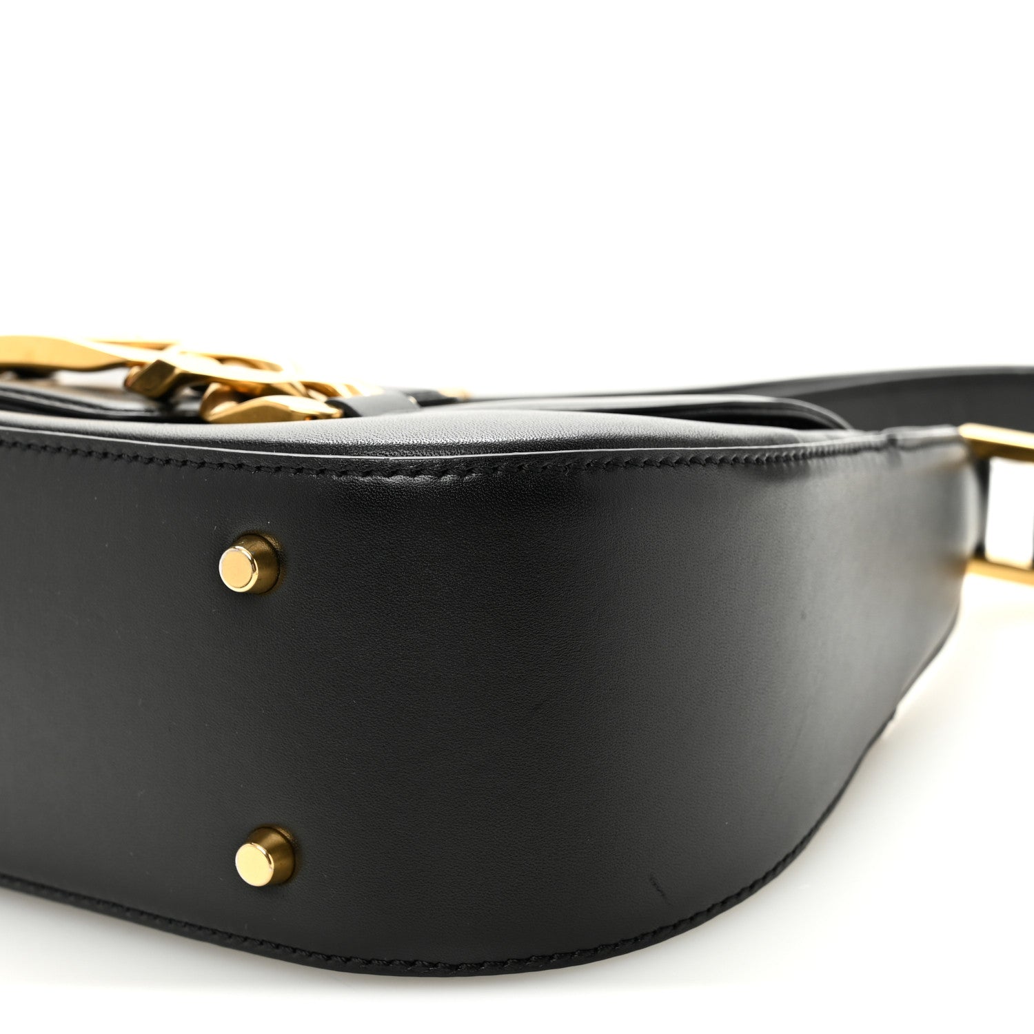 Smooth Calfskin Vlogo Chain Shoulder Bag Black