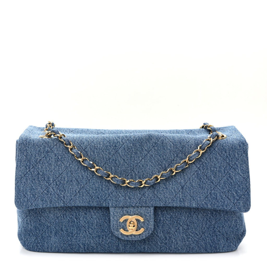 Denim Small Souplissimo Maxi Flap Blue