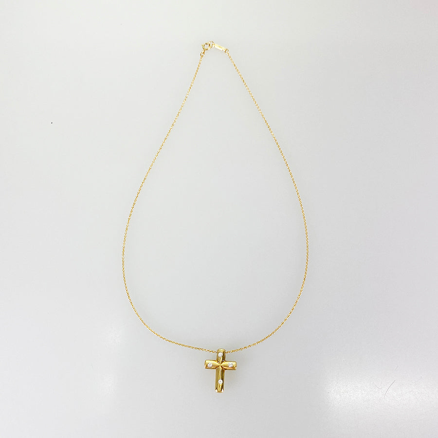 TIFFANY&Co. Dots cross Necklace