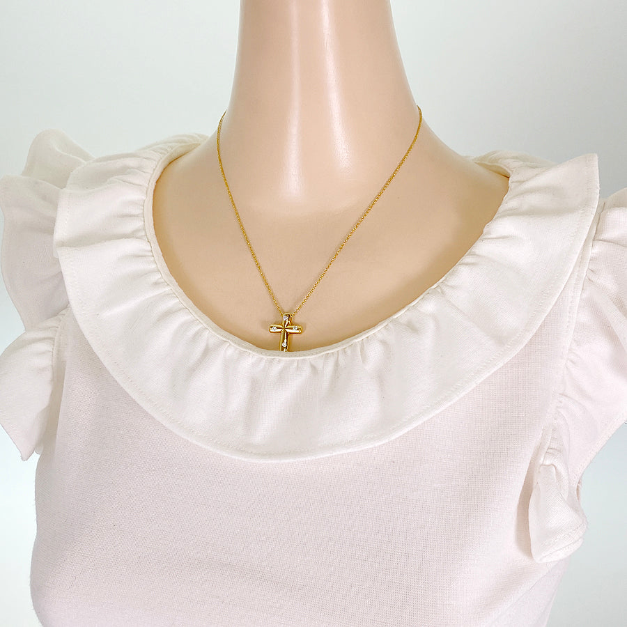 TIFFANY&Co. Dots cross Necklace